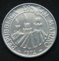 100 лир 1974 год Сан-Марино