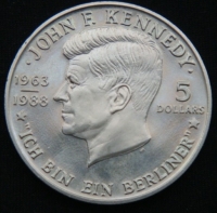 5 долларов 1988 год НИУЭ Джон Кеннеди