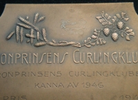 Плакета  Кёрлинг - клуб наследного принца  Кубок 1946 года. 3-й приз. Швеция