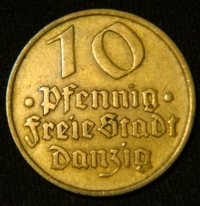 10 пфеннигов 1932 год ДАНЦИГ