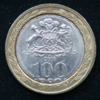 100 песо 2008 год Чили