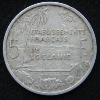 5 франков 1952 год Французская Океания