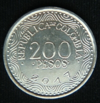 200 песо 2017 год Колумбия