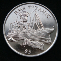 5 долларов 1998 год Либерия ТИТАНИК