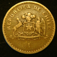 100 песо 1989 год Чили