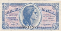 50 сантимов 1937 год Испания