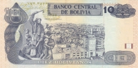 10 боливиано 1986 год БОЛИВИЯ