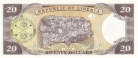 20 долларов 1999 год Либерия