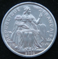 1 франк 2009 Французская Полинезия