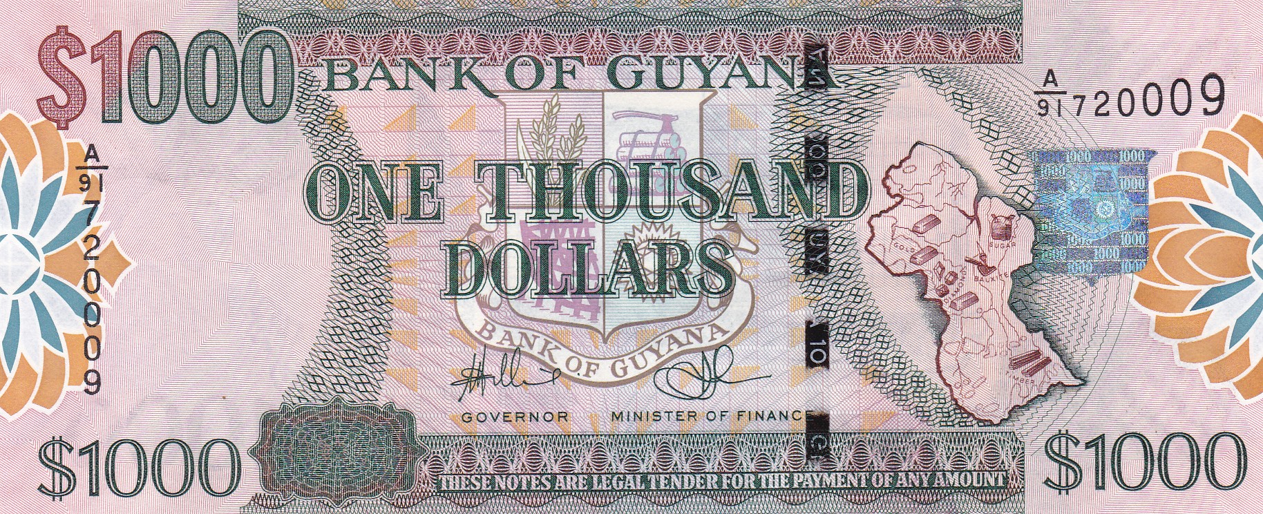 Получить 1000 долларов. 1000 Долларов. Банкноты Гайаны. Банкнота Гайана 1000. 100 Доллар Гайана банкнота.