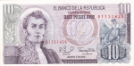10 песо 1980 год Колумбия