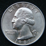 1\4 доллара 1987 год