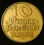 10 пфеннигов 1932 год ДАНЦИГ