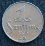 1 сантим 1935 год Латвия