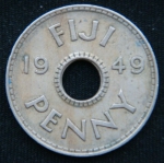 1 пенни 1949 год Фиджи