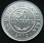 50 сентаво 2012 год Боливия