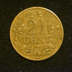 2 1\2 цента 1944 год Кюрасао