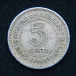 5 центов 1948 год Малайя