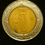 1 песо 2009 год Мексика