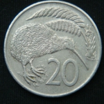 20 центов 1982 год Новая Зеландия