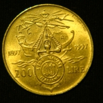 200 лир 1997 год 100 лет Итальянской морской лиги