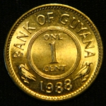 1 цент 1988 год Гайана