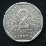 2 франка 1980 года