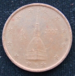 2 евроцента 2007 год Италия