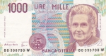 1000 лир 1990 год Италия