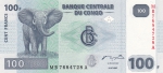 100 франков 2007 год ДР Конго