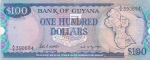 100 долларов 1989 год Гайана