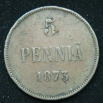 5 пенни 1873 год